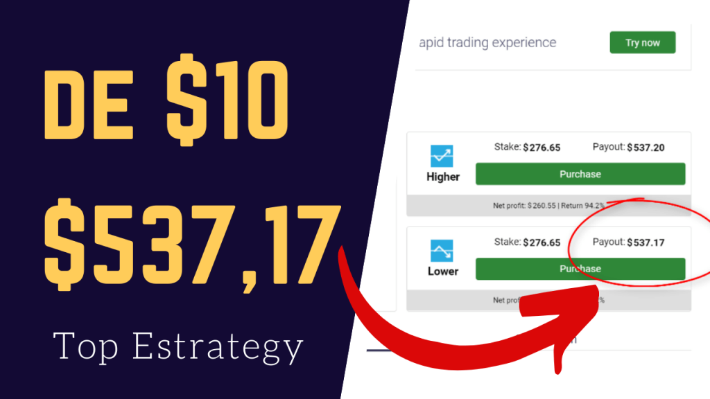 MELHOR ESTRATEGIA DE GANHOS NA BINARY DE 10$ PARA 537,17$ DÓLARES
